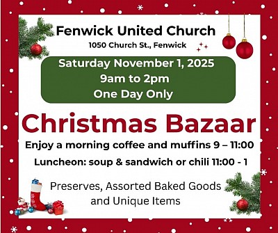 Christmas Bazaar, Fenwick United church