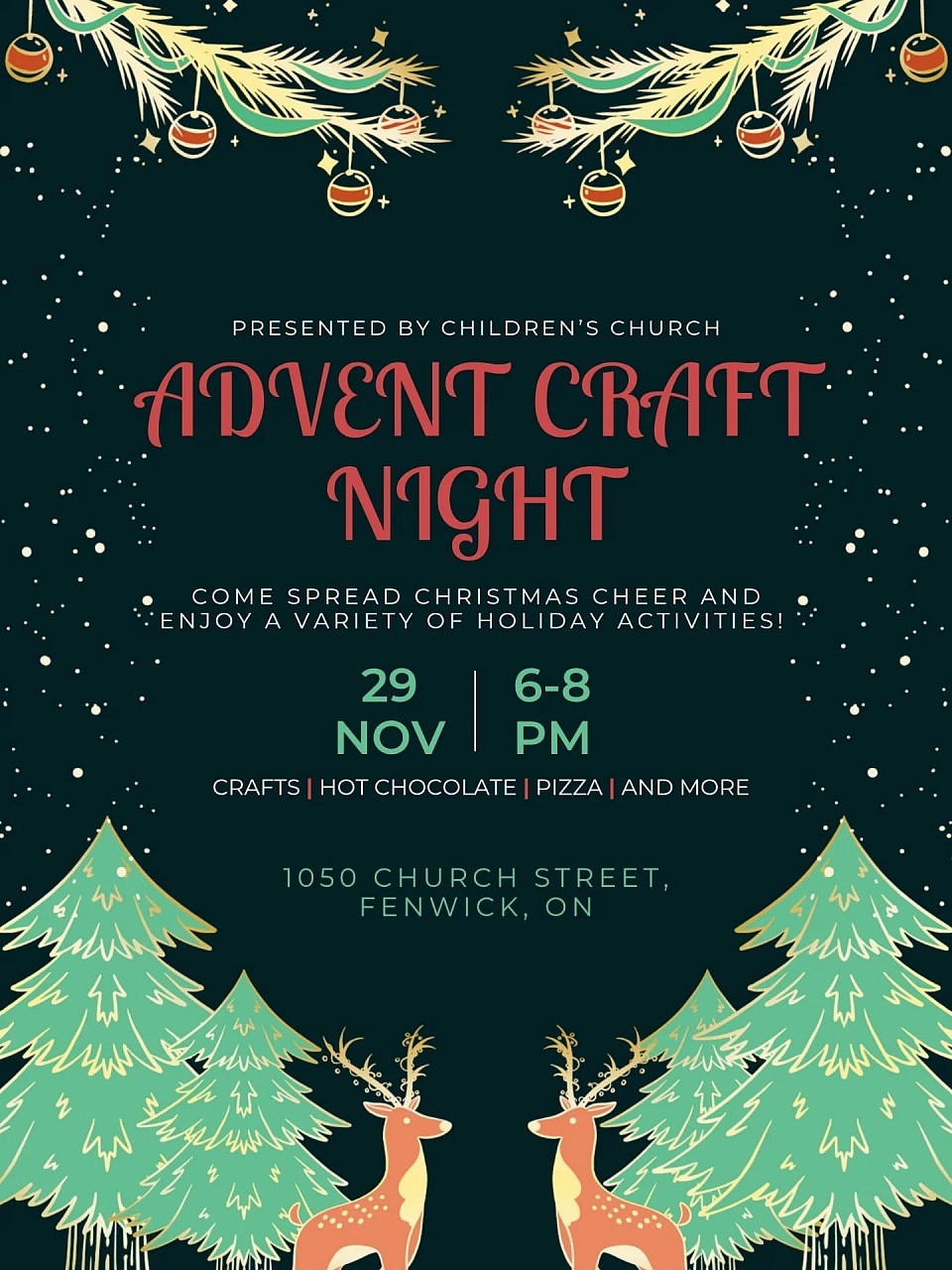 Fenwick United Church children's church Christmas crafts