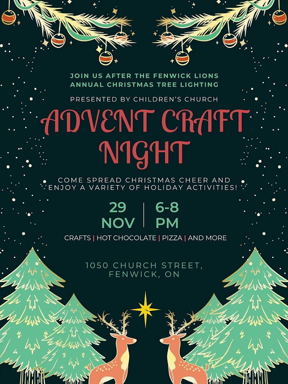 Fenwick United Church children's church Christmas crafts